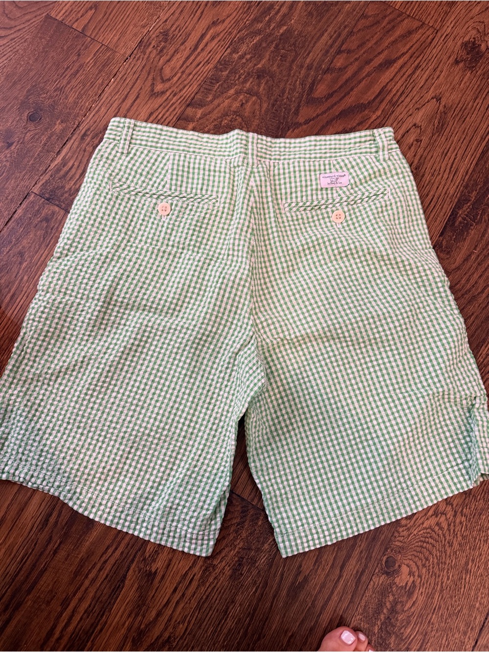 Vineyard Vines Men's Green Gingham Shorts EUC